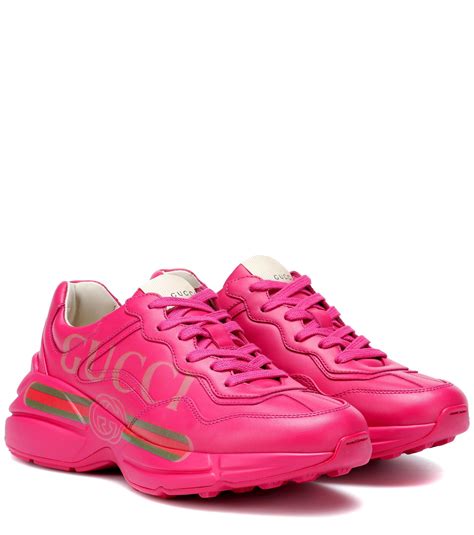 neon pink gucci sneakers|Gucci low top women's.